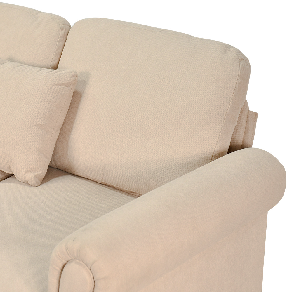 كنبة زاوية مودرن قماش تصميم عصري بيج