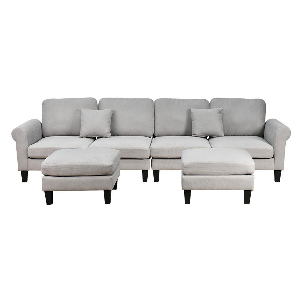 كنبة زاوية مودرن قماش تصميم عصري رمادي