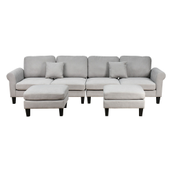 كنبة زاوية مودرن قماش تصميم عصري رمادي