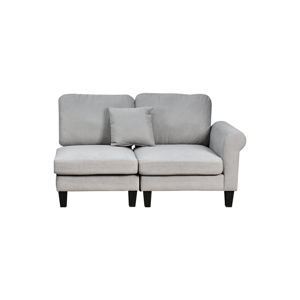 كنبة زاوية مودرن قماش تصميم عصري رمادي