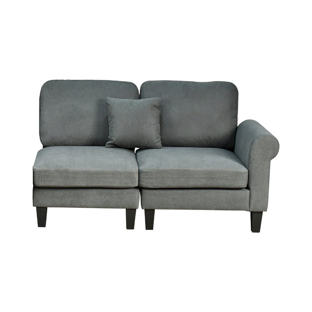 كنبة زاوية مودرن قماش تصميم عصري رمادي غامق