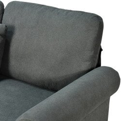 كنبة زاوية مودرن قماش تصميم عصري رمادي غامق