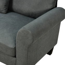 كنبة زاوية مودرن قماش تصميم عصري رمادي غامق