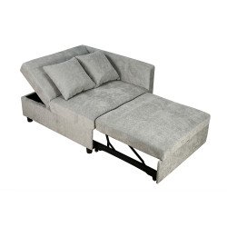 كنبة فاخرة قابلة للتعديل الي سرير مودرن مع تخزين رمادي