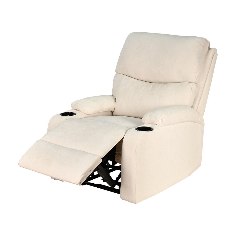 كرسي استرخاء ثابت مودرن قماشي عصري بيج