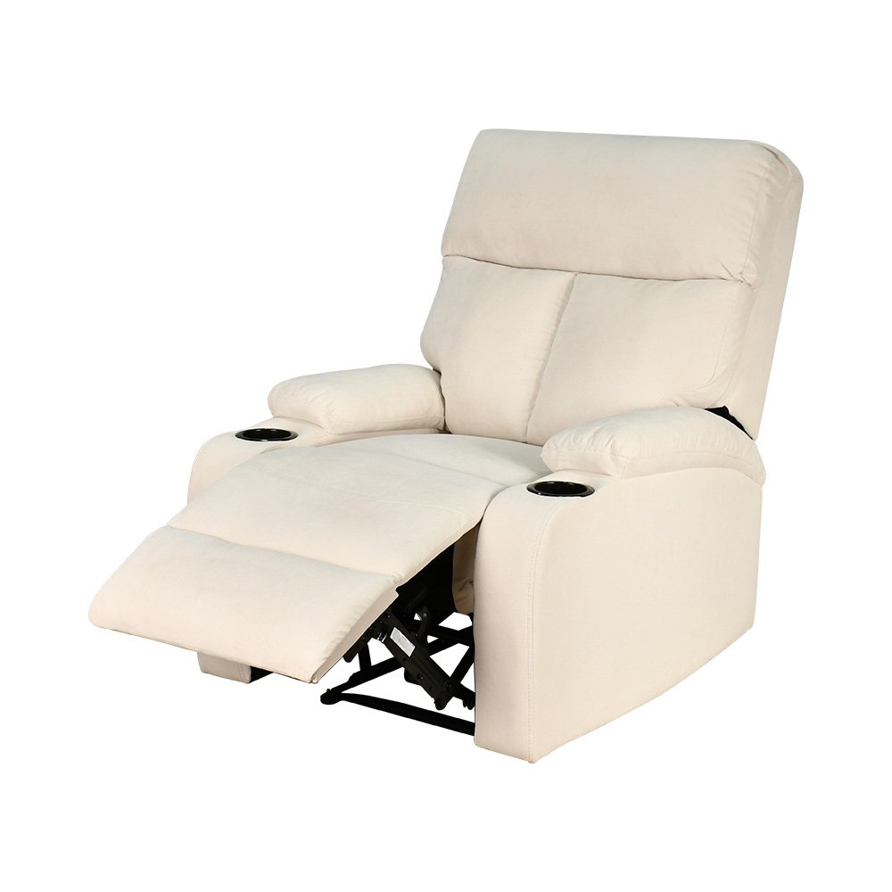 كرسي استرخاء ثابت مودرن قماشي عصري بيج كرسي استرخاء ثابت مودرن قماشي عصري بيج