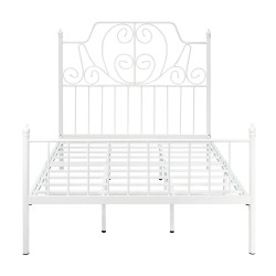 هيكل سرير معدني أبيض 200×140 سم