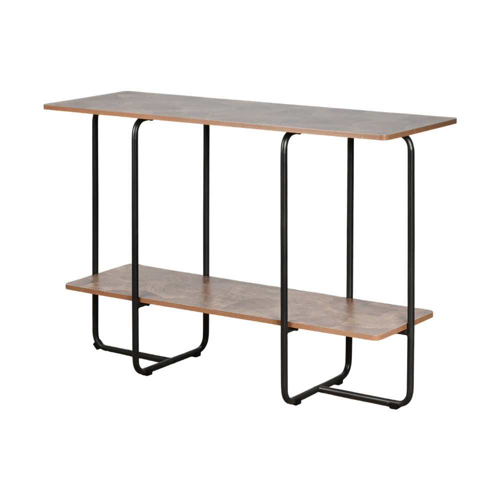 مدخل استقبال خشبي 2 دور بهيكل معدني بني