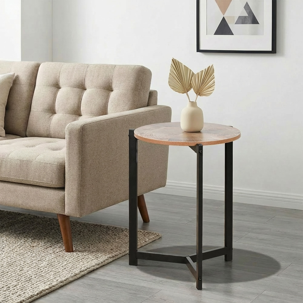 طاولة خدمة مفردة خشب تصميم عملي بني