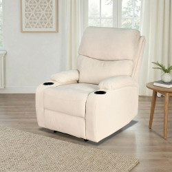 كرسي استرخاء ثابت مودرن قماشي عصري بيج