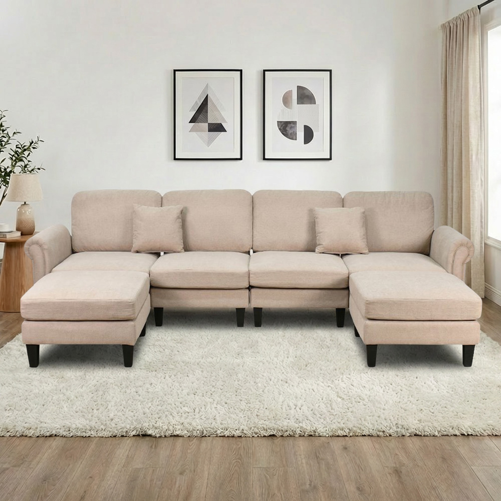 كنبة زاوية مودرن قماش تصميم عصري كافيه