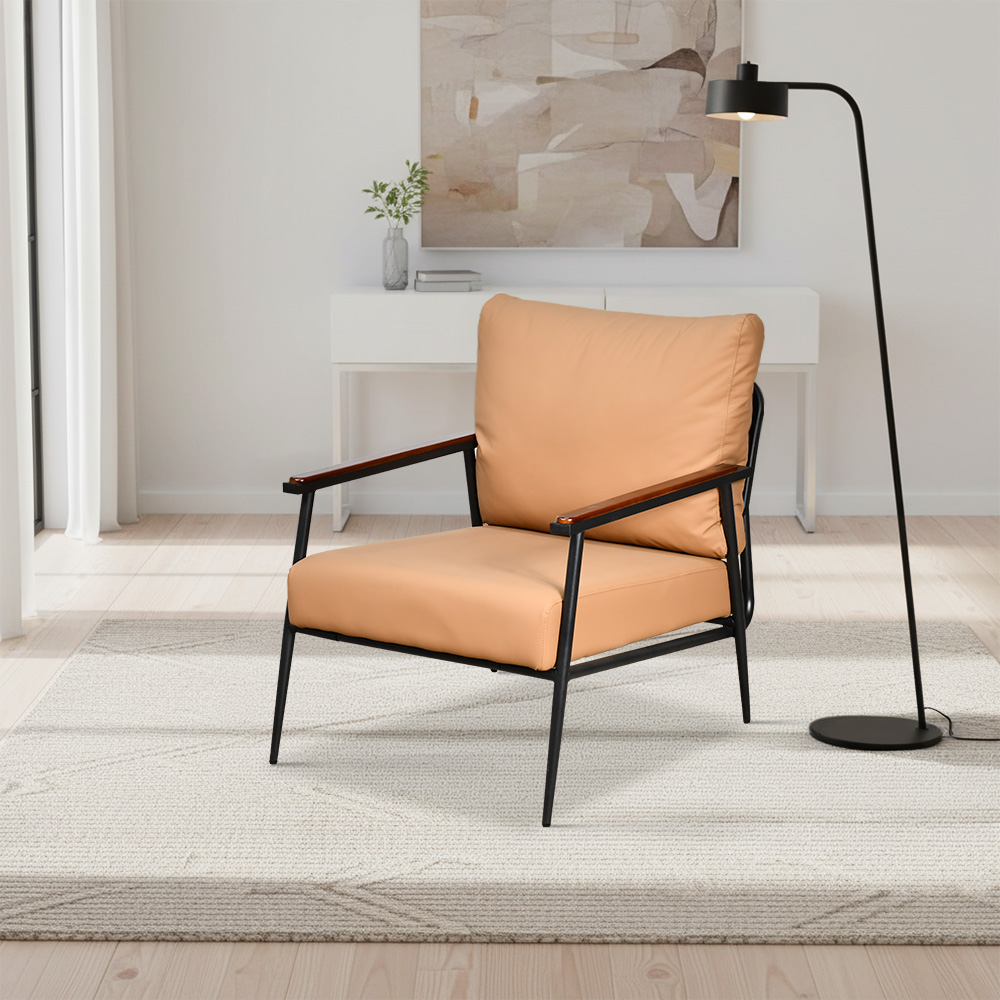 كرسي مفرد جلد بهيكل معدني تصميم عصري هافان كرسي مفرد جلد بهيكل معدني تصميم عصري هافان