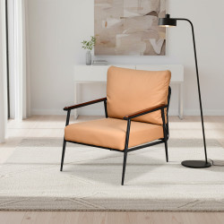 كرسي مفرد جلد بهيكل معدني تصميم عصري هافان كرسي مفرد جلد بهيكل معدني تصميم عصري هافان