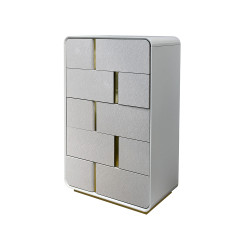 غرفة نوم متكاملة مودرن 8 قطع خشب فاخر - رمادي