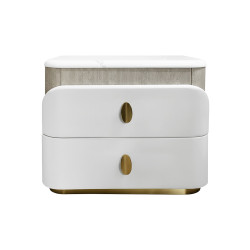 غرفة نوم متكاملة مودرن ملكي 8 قطع خشب وبوكليه - بيج × ذهبي