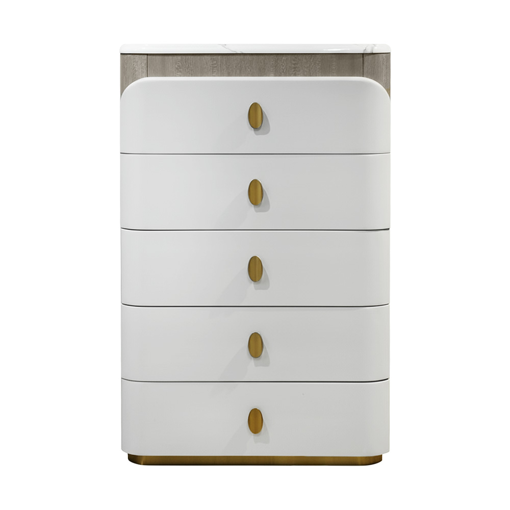 غرفة نوم متكاملة مودرن ملكي 8 قطع خشب وبوكليه - بيج × ذهبي