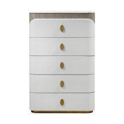 غرفة نوم متكاملة مودرن ملكي 8 قطع خشب وبوكليه - بيج × ذهبي