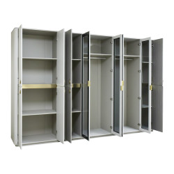 غرفة نوم متكاملة مودرن ملكي 8 قطع خشب وبوكليه - بيج × ذهبي