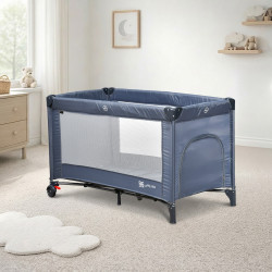 محبس أطفال حواجز متنقل بتصميم آمن رمادي