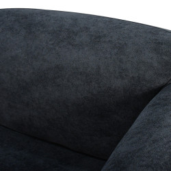 كرسي مفرد مودرن قماشي بهيكل خشبي رمادي غامق