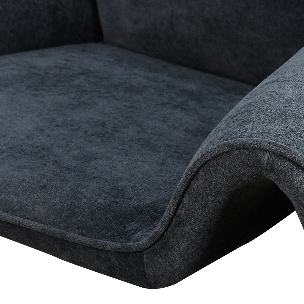 كرسي مفرد مودرن قماشي بهيكل خشبي رمادي غامق