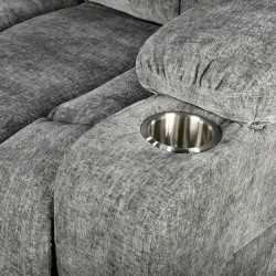 كرسي استرخاء فخم هزاز دوار بحامل جوال رمادي غامق