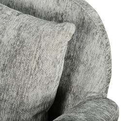 كرسي مفرد مودرن قماشي بقاعدة معدنية رمادي غامق