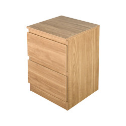 طاولة سرير جانبية خشب بـ 2 درج عملي بيج