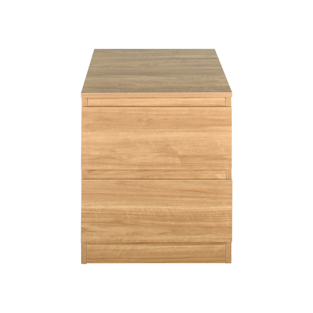 طاولة سرير جانبية خشب بـ 2 درج عملي بيج