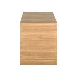 طاولة سرير جانبية خشب بـ 2 درج عملي بيج