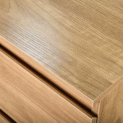 طاولة سرير جانبية خشب بـ 2 درج عملي بيج