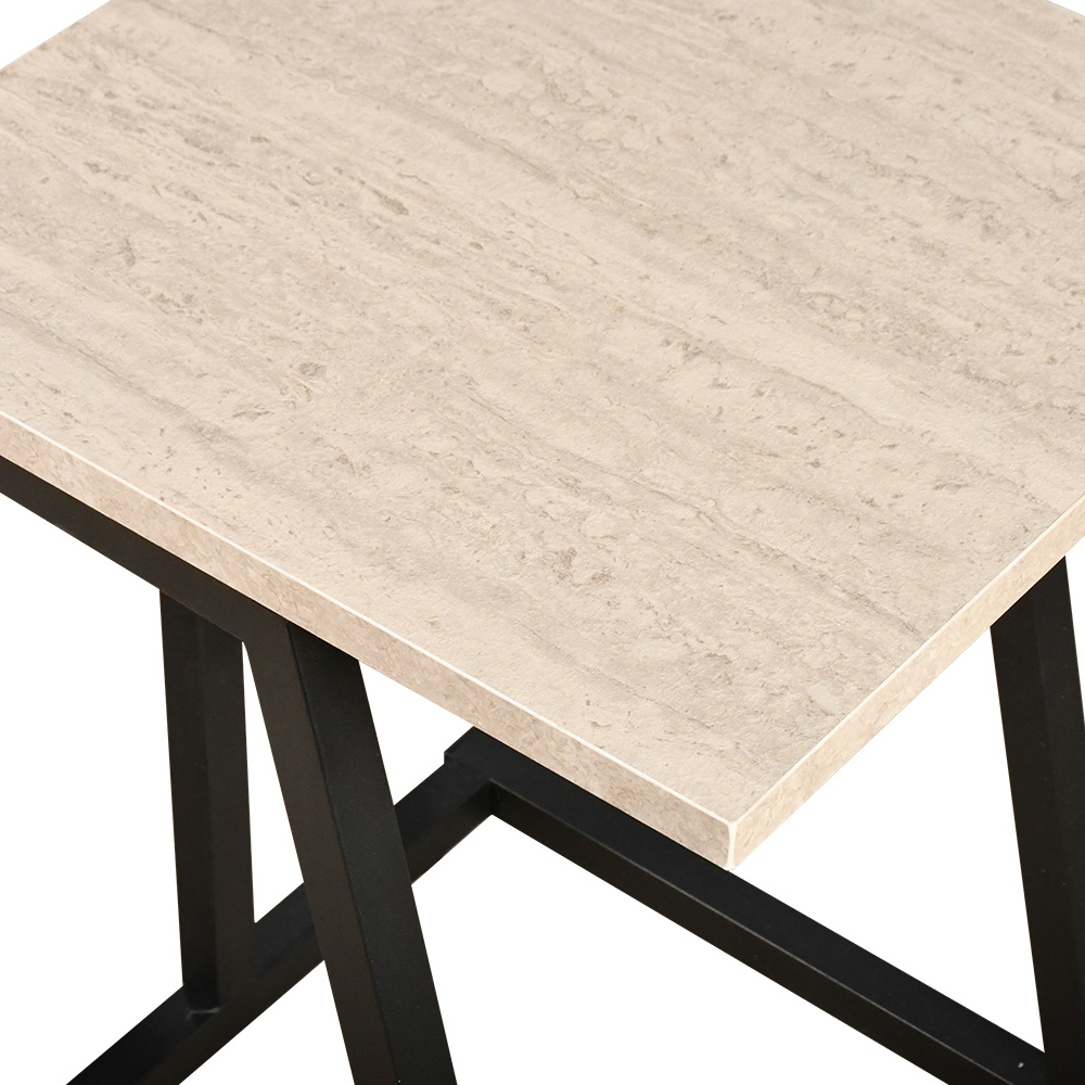 طقم طاولات خدمة خشب 3 قطع بأرجل معدنية بيج طقم طاولات خدمة خشب 3 قطع بأرجل معدنية بيج