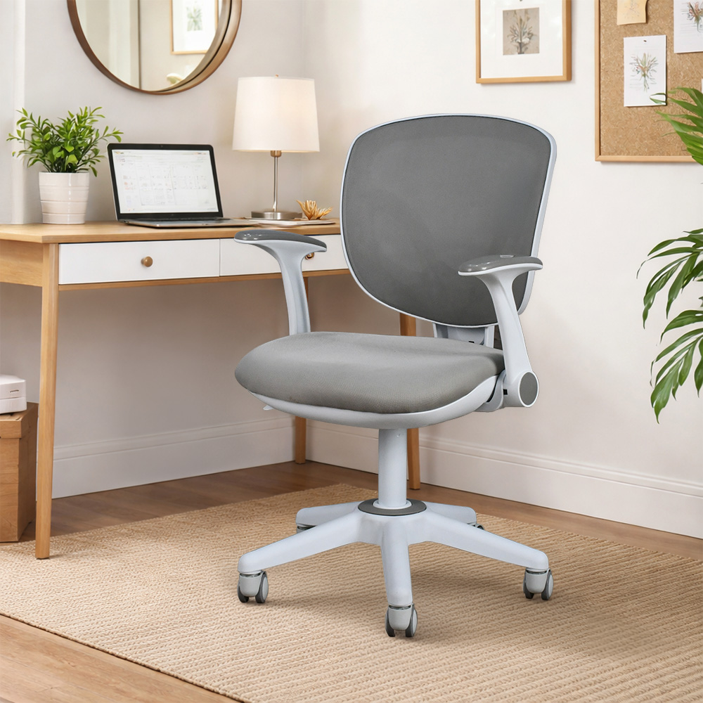 كرسي مكتب مودرن دوار قابل للتعديل رمادي
