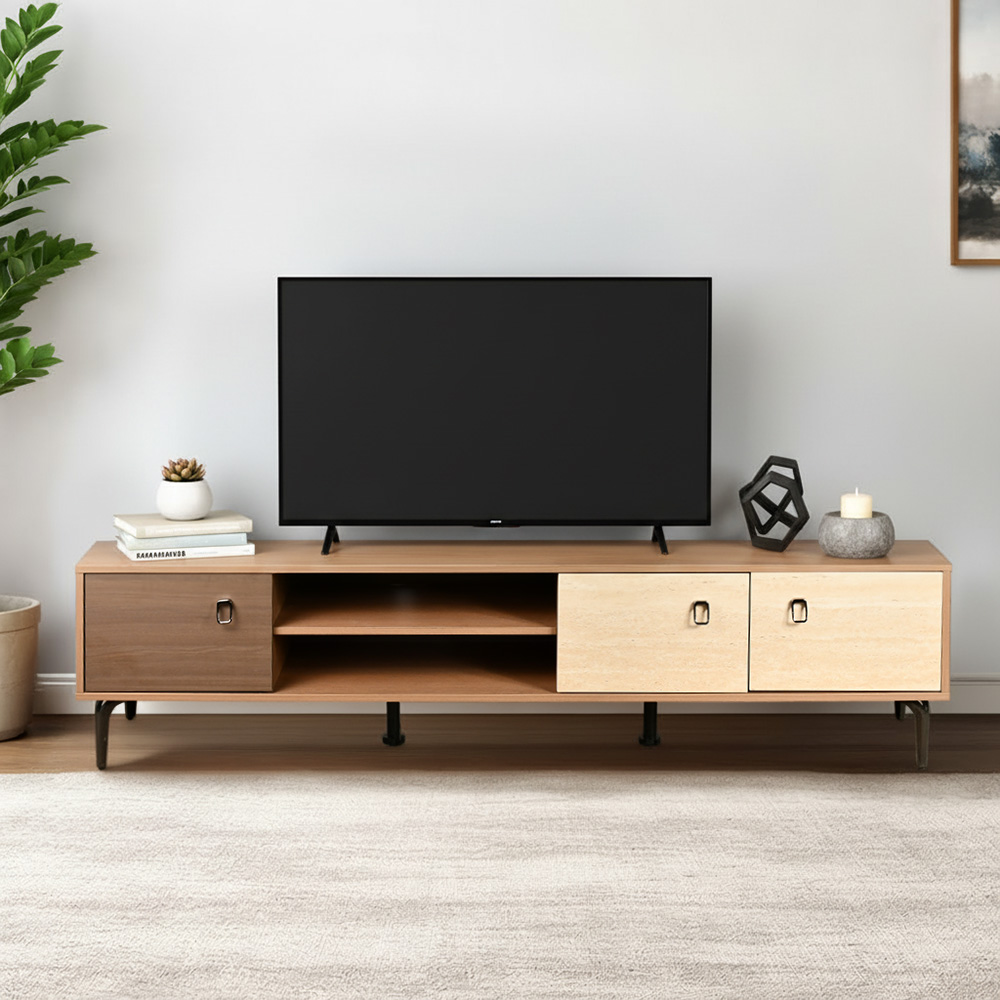 وحدة تلفاز مودرن خشب بتصميم عصري 180 سم