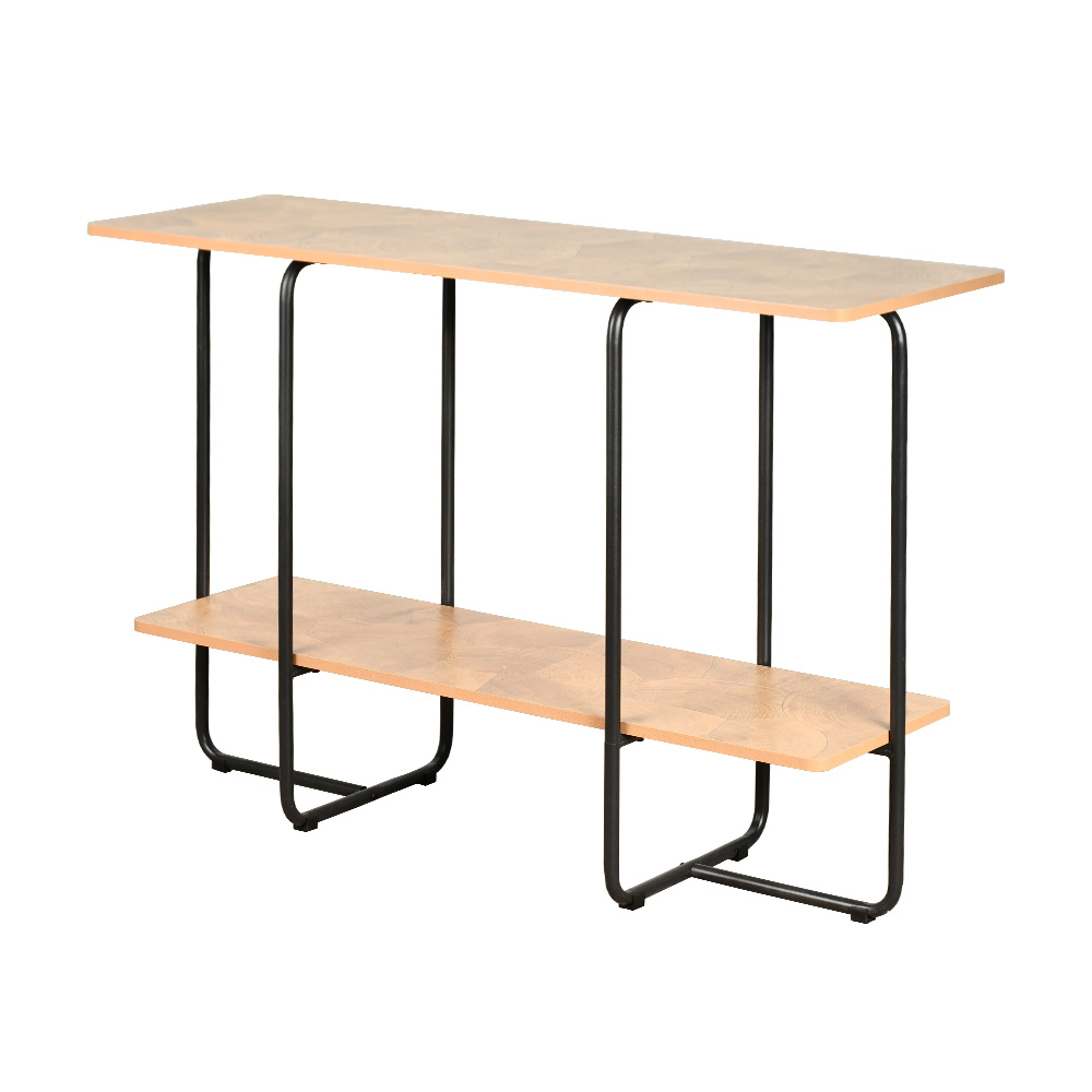 مدخل استقبال خشبي 2 دور بهيكل معدني بيج