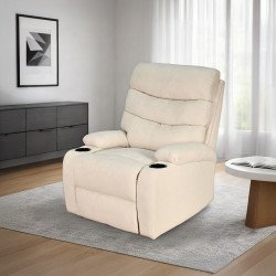 كرسي استرخاء ثابت مودرن قماشي عصري بيج كرسي استرخاء ثابت مودرن قماشي عصري بيج