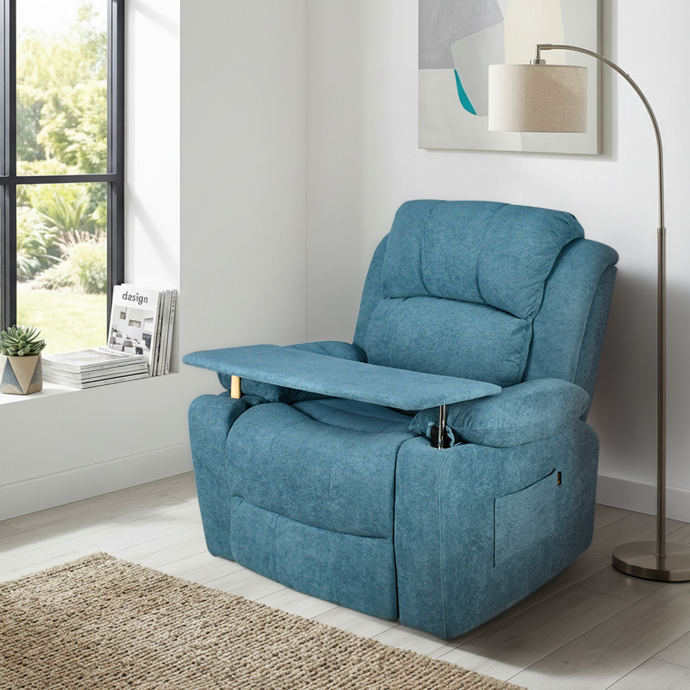 كرسي استرخاء مودرن هزار دوار مع طاولة سماوي غامق كرسي استرخاء مودرن هزار دوار مع طاولة سماوي غامق