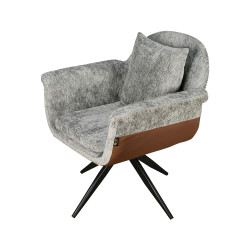 كرسي مفرد مودرن قماشي بقاعدة معدنية رمادي غامق كرسي مفرد مودرن قماشي بقاعدة معدنية رمادي غامق