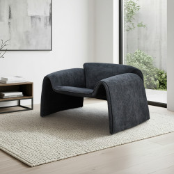 كرسي مفرد مودرن قماشي بهيكل خشبي رمادي غامق كرسي مفرد مودرن قماشي بهيكل خشبي رمادي غامق