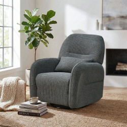 كرسي استرخاء فخم هزاز دوار قماشي مودرن رمادي غامق كرسي استرخاء فخم هزاز دوار قماشي مودرن رمادي غامق