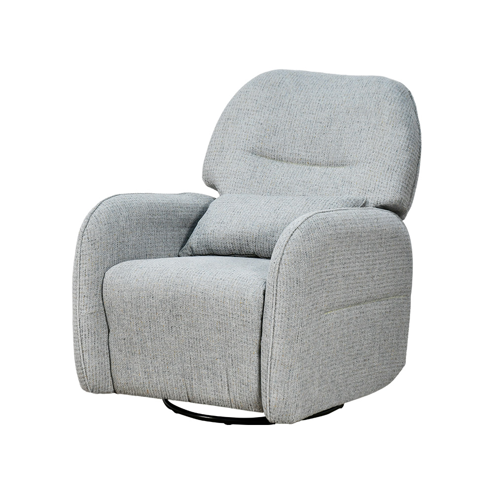 كرسي استرخاء فخم هزاز دوار قماشي مودرن رمادي