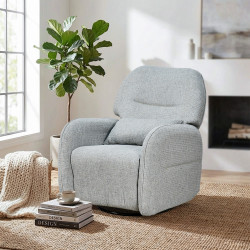 كرسي استرخاء فخم هزاز دوار قماشي مودرن رمادي كرسي استرخاء فخم هزاز دوار قماشي مودرن رمادي