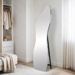 مرآة استاند عصرية بإطار فضي 165×50 سم مرآة استاند عصرية بإطار فضي 165×50 سم