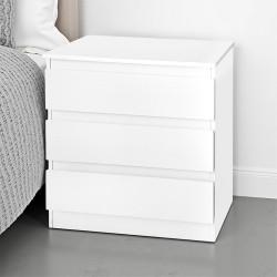 خزانة 3 أدراج أبيض ‎62x60 سم‏