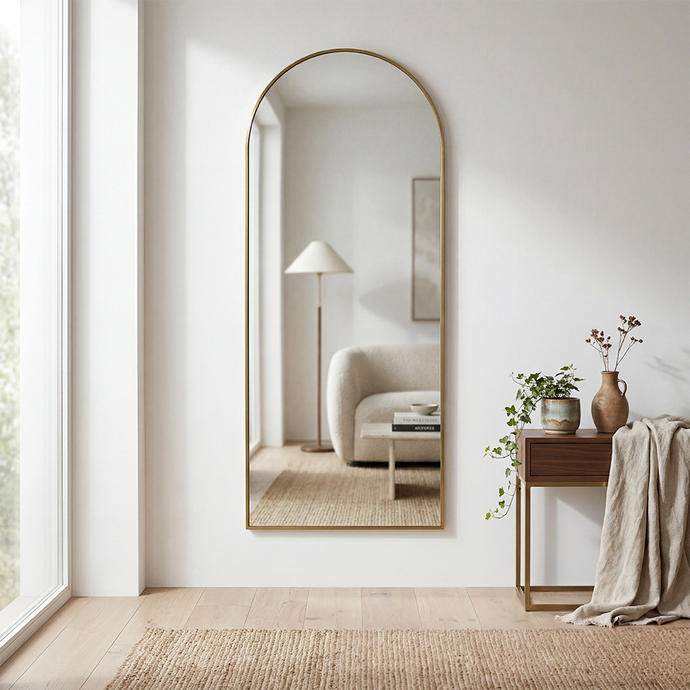 مرآة ديكور حائط بإطار ذهبي 70×180 سم