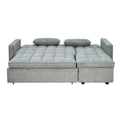 كنبة زاوية قماش مودرن بتصميم عصري مع تخزين رمادي