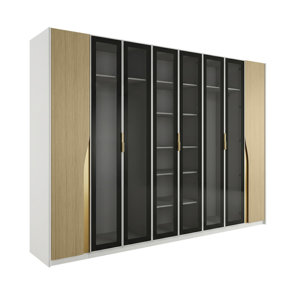 غرفة نوم متكاملة مودرن 8 قطع خشب فاخر - بيج