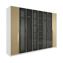 غرفة نوم متكاملة مودرن 8 قطع خشب فاخر - بيج