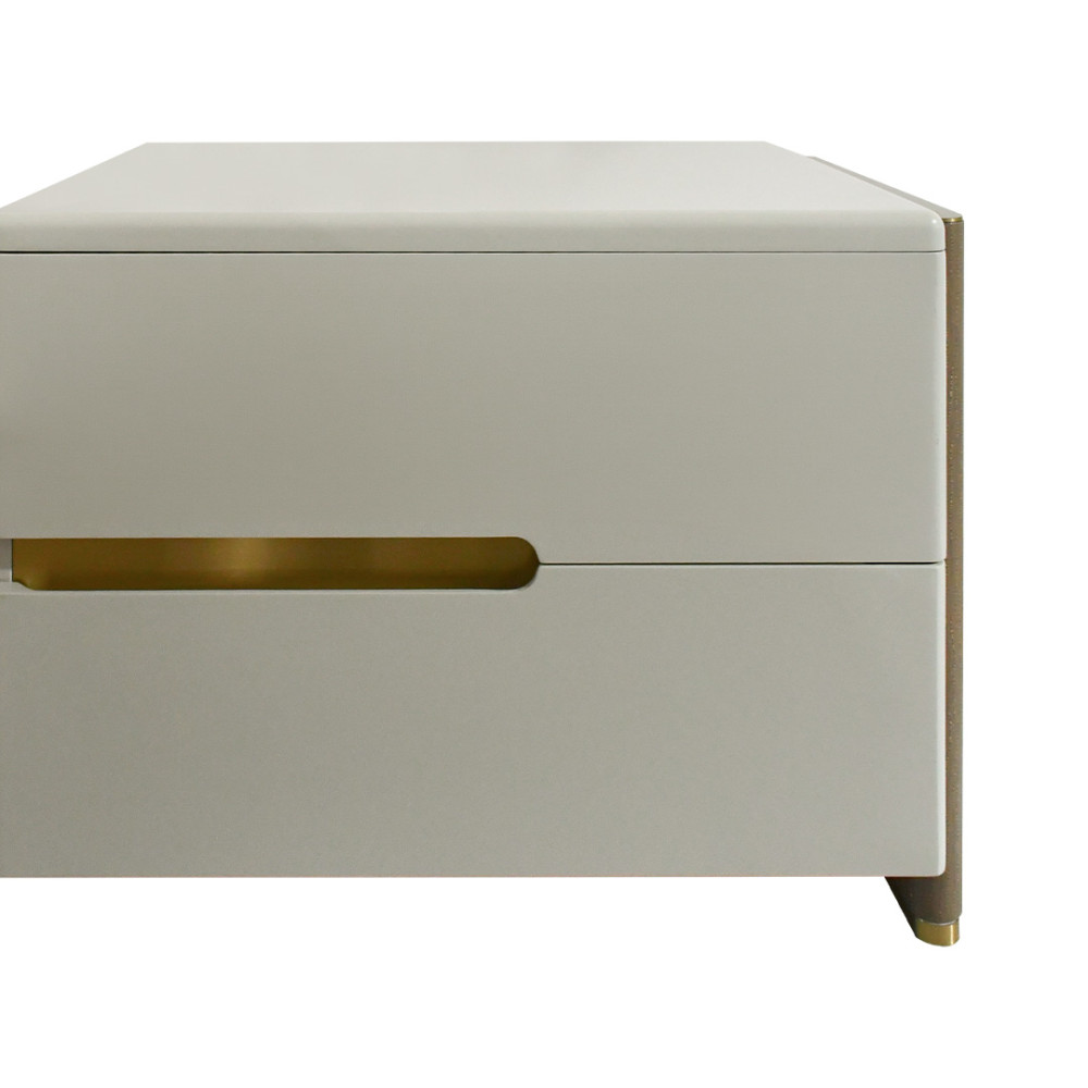 غرفة نوم متكاملة مودرن 8 قطع خشب فاخر - بيج