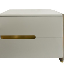 غرفة نوم متكاملة مودرن 8 قطع خشب فاخر - بيج